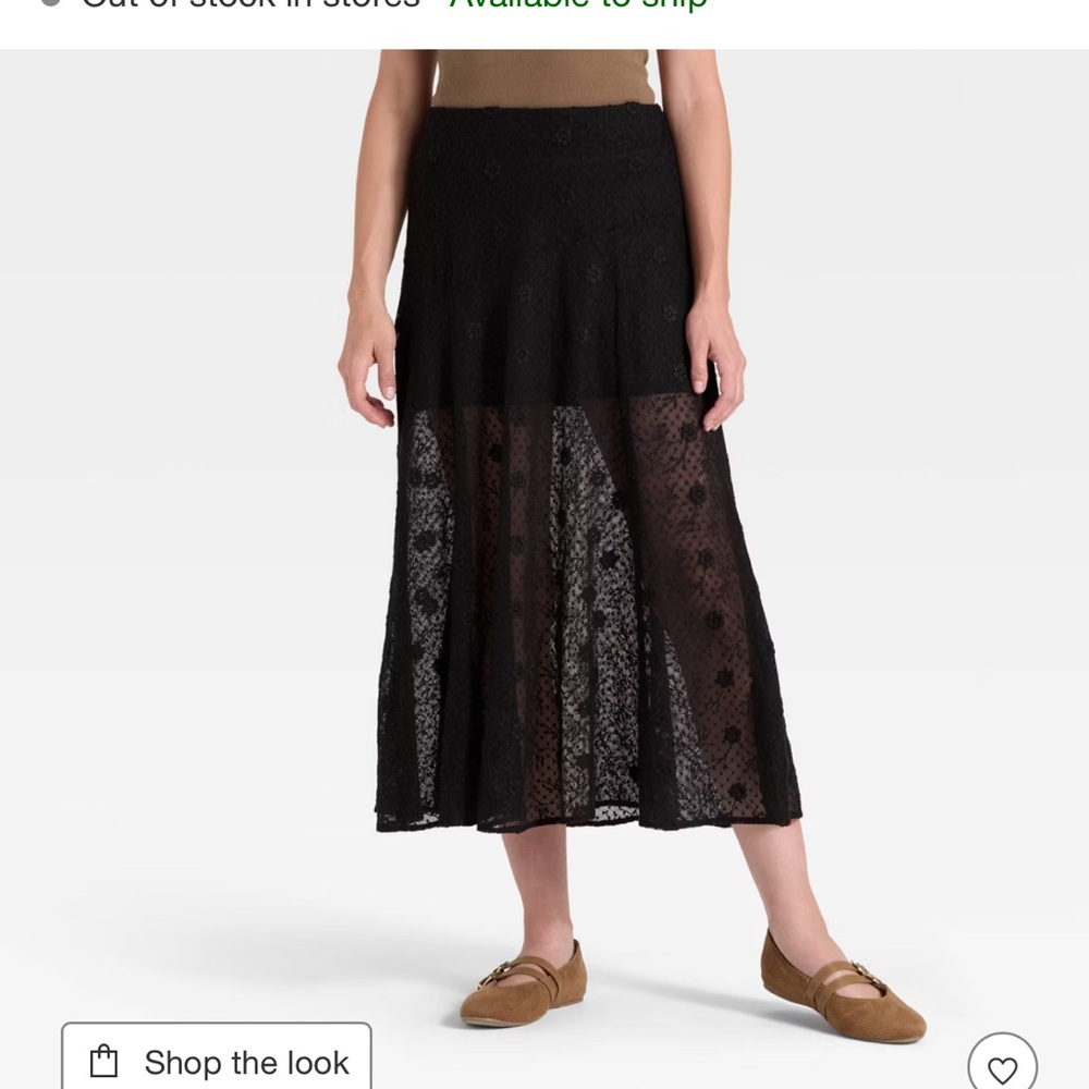 Universal Thread - Women's Lace Maxi A-Line Skirt - Universal Thread  Black